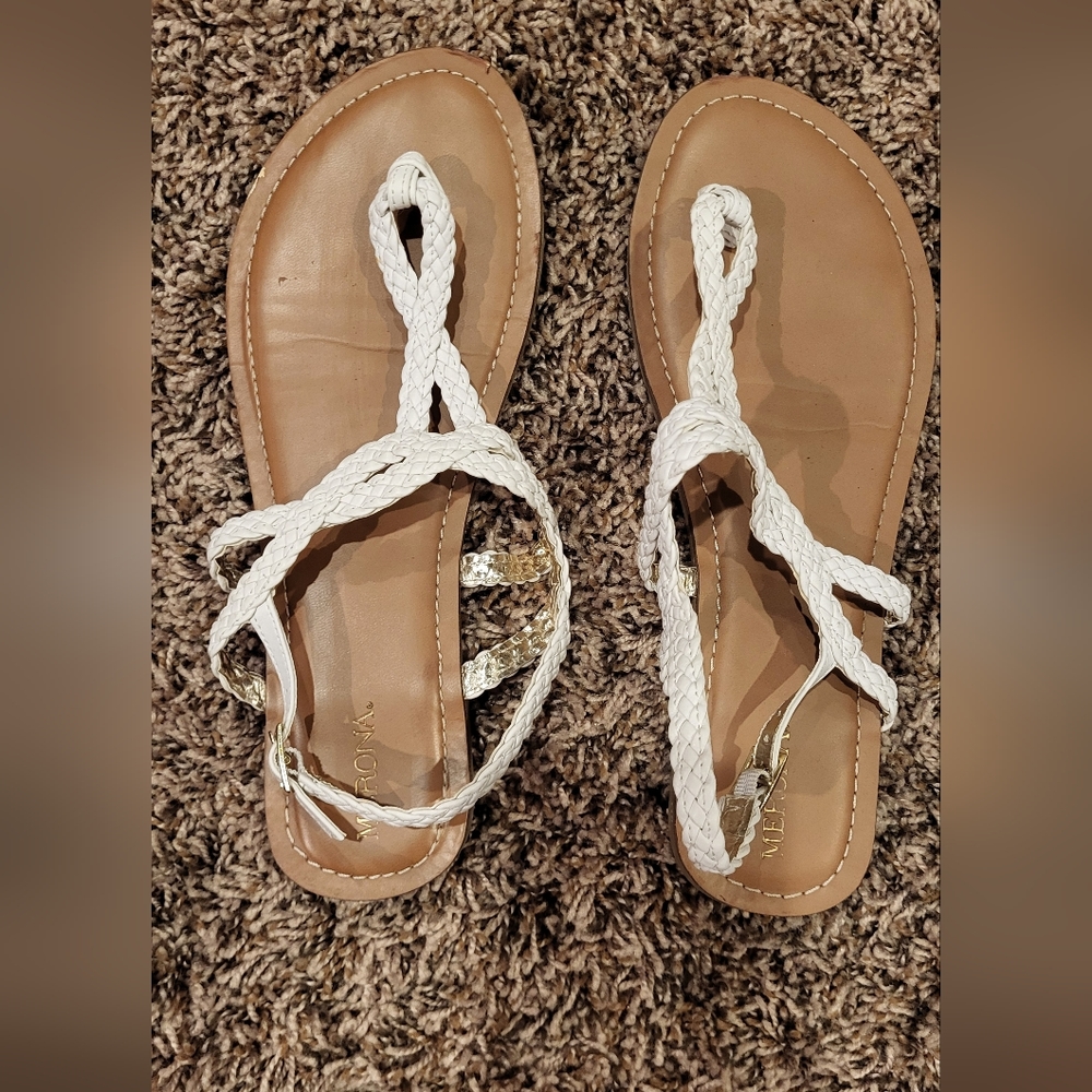 White Braided Sandals
